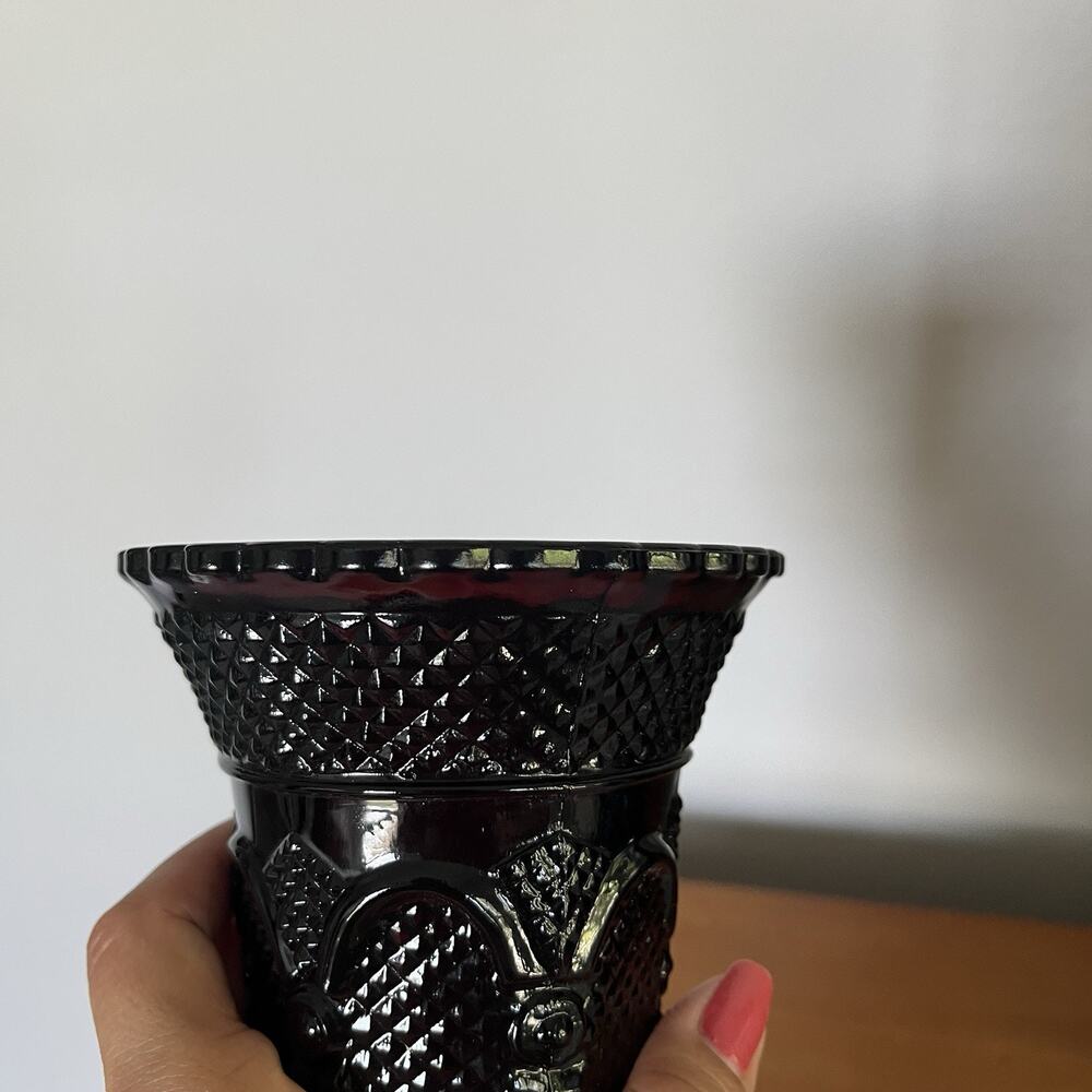Avon ruby red Pedestal vase Cape Cod vintage glass, floral arrangements, decor - Picture 5 of 10